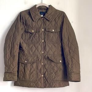 J. Crew quilted rain resistant goose down filled light puffer field jacket sz S